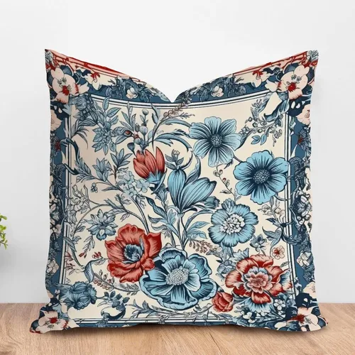 Vista 60 de ArogGeld Funda de almohada blanca con flores chinoiserie, funda de almohada para sofá, diseño floral verde y blanco, funda de almohada de lino A-12