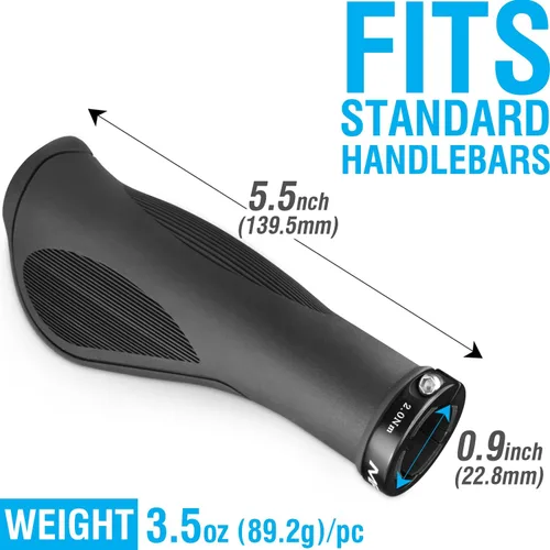 Vista 5 de MARQUE Ergo - Empuñaduras para manillar de bicicleta – Agarre antideslizante para mango de bicicleta con diseño ergonómico cómodo para barra plana