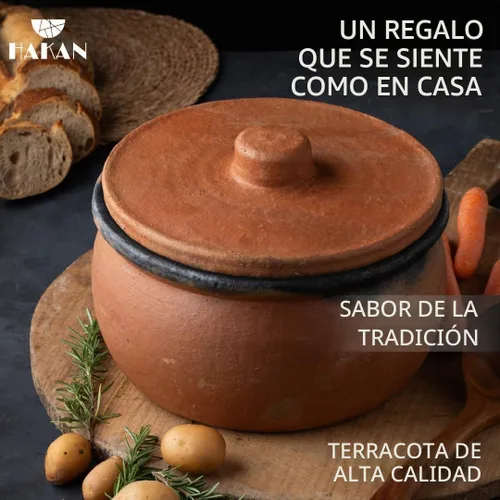 Vista 6 de Hakan Efes - Ollas de cocina de arcilla con tapas, pequeñas ollas de arcilla de 1.9 cuartos de galón para cocinar, ollas de arroz tradicionales sin