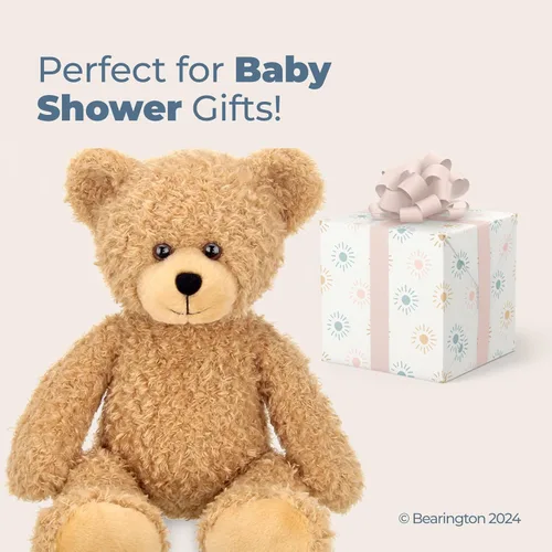 Vista 5 de Bearington Bubsy Oso de Peluche Marrón - Juguete de Oso de Peluche Marrón Claro de 16" con Pelaje de Felpa Ultra-Suave y Nariz Cosida a Mano - 16