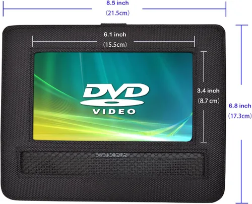 Vista 4 de Soporte para reposacabezas de coche para reproductor de DVD portátil giratorio y abatible, 7 pulgadas
