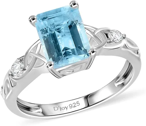 Vista 9 de Shop LC Blue Topaz Birthstone Ring for Women in 925 Sterling Silver Topacio azul