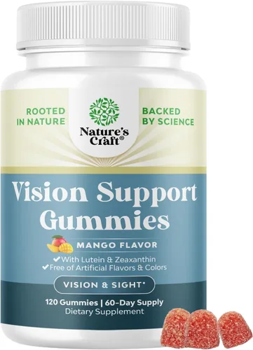 Vista 12 de Gomitas de apoyo para la visión para adultos, suplementos de luteína y zeaxantina para la salud ocular, potentes vitaminas de luteína para los ojos