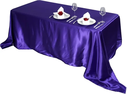 Vista 9 de BalsaCircle Mantel rectangular de satén fucsia de 90 x 156 pulgadas, para bodas, recepciones, eventos, cocina, comedor