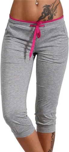 Vista 141 de Pantalones capri para mujer, estilo casual, de verano, elásticos, de cintura alta, pantalones de yoga, ajuste atlético, pantalones deportivos