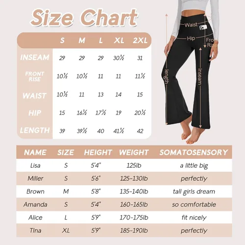 Vista 5 de GAYHAY Leggings acampanados para mujer, con bolsillos, pantalones de yoga cruzados, cintura alta, control de abdomen, corte de bota, leggings