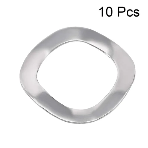 Vista 2 de uxcell 10 arandelas de resorte ondulado de acero inoxidable 304 de 0.41 "x 0.59" x 0.01 pulgadas para tornillo