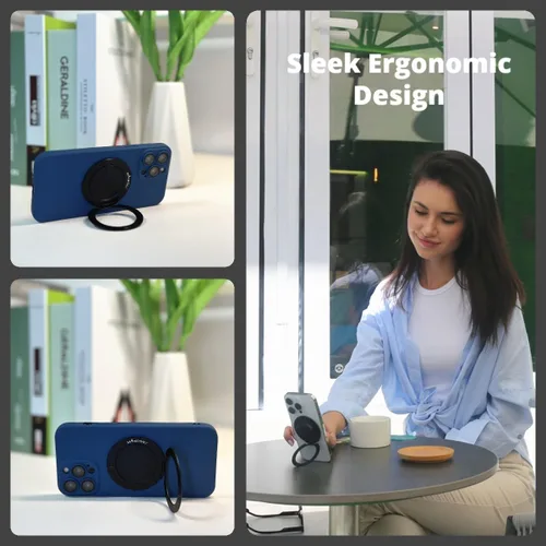 Vista 4 de Mindsky Soporte de Anillo Magnético de Doble Cara para Teléfono Compatible con Fundas Magsafe iPhone 12 13 14 15 Serie (Dos Imanes)
