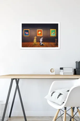 Vista 37 de Trends International Lucia Heffernan Art - Póster de pared de museo del perro, 22.375 x 34 pulgadas, versión enmarcada en negro Versión con marco