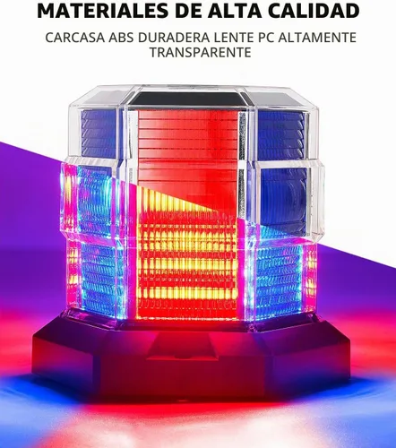 Vista 3 de LUMENIX - Luz estroboscópica LED para techo (72 unidades), color rojo y azul rojo azul