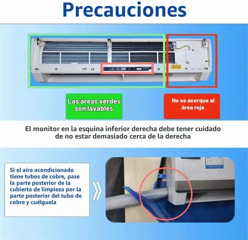 Vista 5 de EMVANV Kit de limpieza de aire acondicionado dividido a prueba de agua, para montar en la pared, cubierta limpia, bolsa de servicio para aire