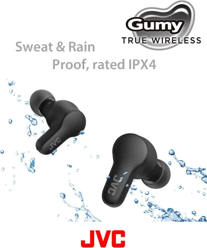 Vista 5 de JVC Gumy - Auriculares inalámbricos verdaderos, Bluetooth 5.3, funda de carga, reproducción de 24 horas, IPX4 resistente al agua, cómodo ajuste