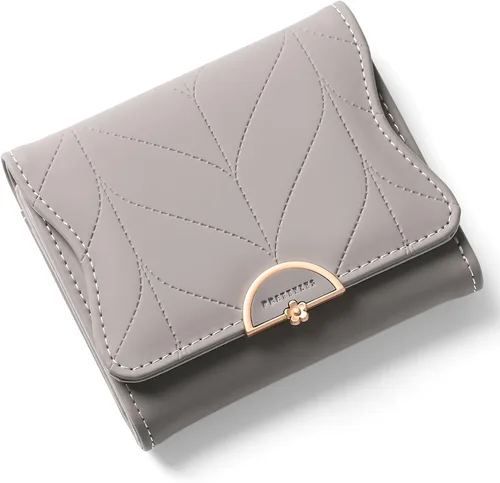 Vista 12 de RNIEGA Cartera pequeña de cuero para mujer, con bloqueo RFID, tarjetero compacto con cremallera y bolsillo para monedas con ventana de identificación