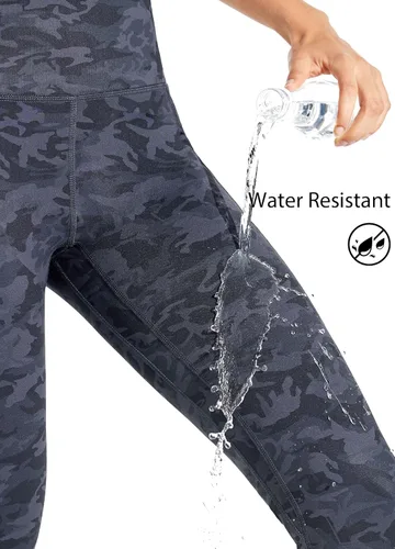 Vista 3 de Willit - Leggings de cintura alta con forro polar para mujer, impermeables, térmicas, para senderismo, yoga, correr
