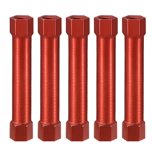 Vista 5 de uxcell Columna espaciadora de separación de aluminio hexagonal M3x55mm, para avión RC, FPV Quadcopter, CNC, negro, 5pcs