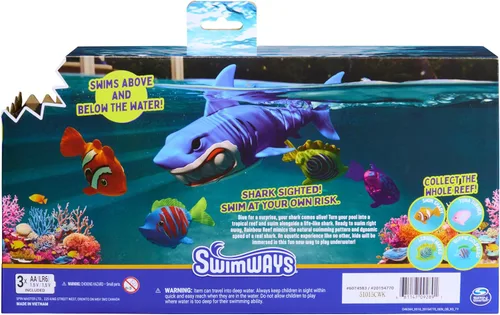 Vista 8 de SwimWays Rainbow Reef Shark Toy, Finn Diesel Kids Shark Pool Toy and Swimming Accessory, Self-Activated Water Toys, Learn to Swim Pool Toys for Kids