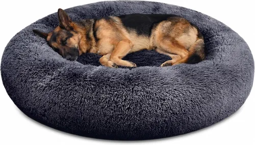 Vista 9 de SAVFOX Camas de felpa calmantes para perros, cama de perro dona para perros pequeños, medianos, grandes y extragrandes, cama cómoda para perros
