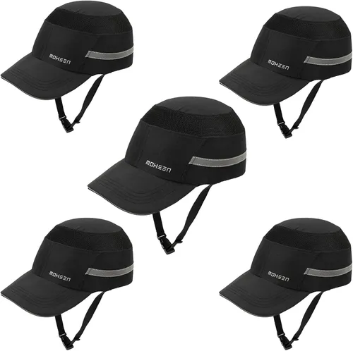 Vista 25 de Gorra de Seguridad Ligera con Protección contra Golpes - Sombrero Protector Transpirable Estilo Béisbol con Rayas Reflectantes 10-negro