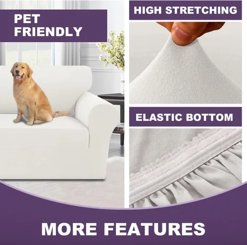 Vista 5 de MeilleMaison Funda elástica para sillón 2024, 1 pieza, lavable, protector de muebles para mascotas, funda de sofá antideslizante con parte inferior