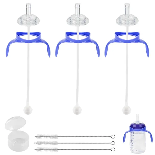Vista 10 de Kit de conversión de boquilla suave para biberón Lansinoh, kit de transición para niños pequeños con boquilla de silicona para sorber, popote Kit
