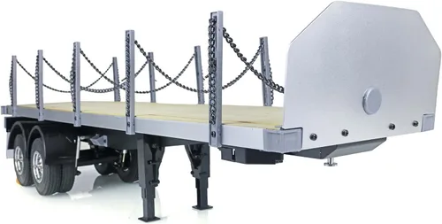 Vista 2 de Camión semirremolque de cama plana con tractor RC 1/14 2 ejes compatible con el modelo de vehículo de construcción Tamiya DIY