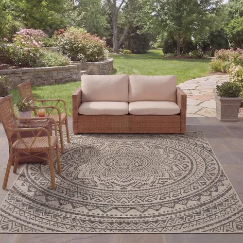 Vista 29 de SAFAVIEH Alfombra lavable al aire libre Courtyard Collection - 2'3" x 5', marfil y verde, no desprende pelusa y fácil limpieza, ideal para patio