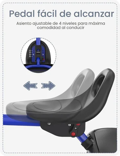 Vista 5 de besrey Triciclo para niños pequeños con campana, triciclo para niños de 18 meses a 5 años, triciclo para niños, bicicleta para niños de 1.5 a 5