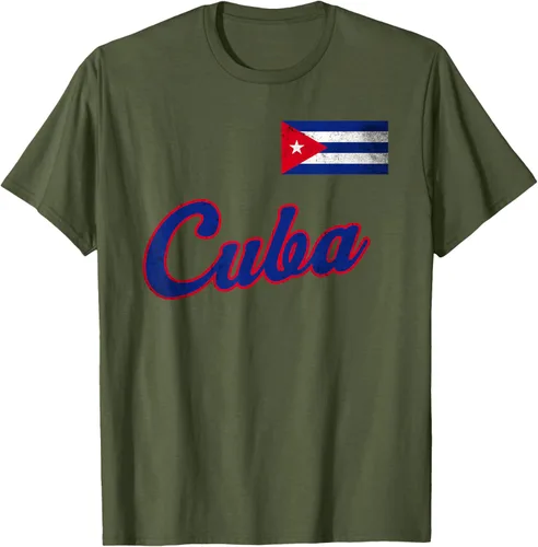 Vista 4 de Camiseta cubana con bandera de béisbol de Cuba 2023, Negro