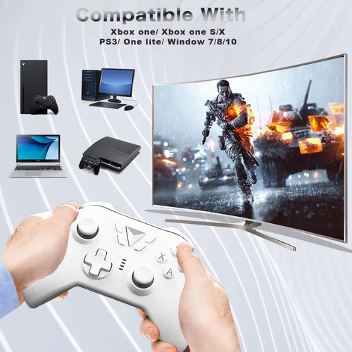 Vista 4 de Controlador inalámbrico para Xbox Series XXbox OneOne SOne XOne ElitePS3Windows 7810 controlador inalámbrico de PC de 24GHZ con turbo doble
