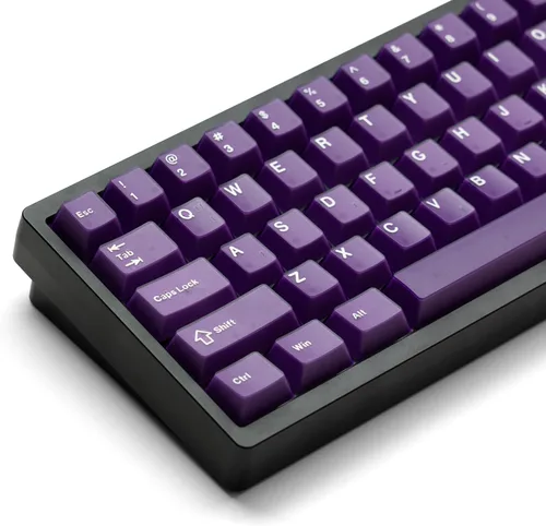 Vista 9 de dagaladoo Teclas negras topográficas Teclas PBT de doble inyección Teclas de teclado con brillo Teclas laterales impresas Teclas de perfil Cherry