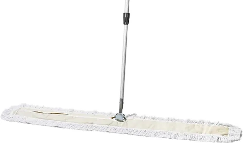 Vista 8 de Trapeador de polvo y barredora comercial de algodón de 18 pulgadas Extendable Metal Handle For Hardwood, Tile, Vinyl & Concrete. Reusable Dry Mop.