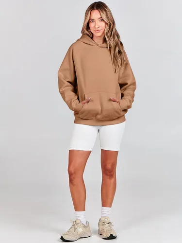 Vista 114 de ANRABESS - Sudaderas con capucha para mujer, sobre talla, de vellón de manga larga, modelo de 2024, para otoño