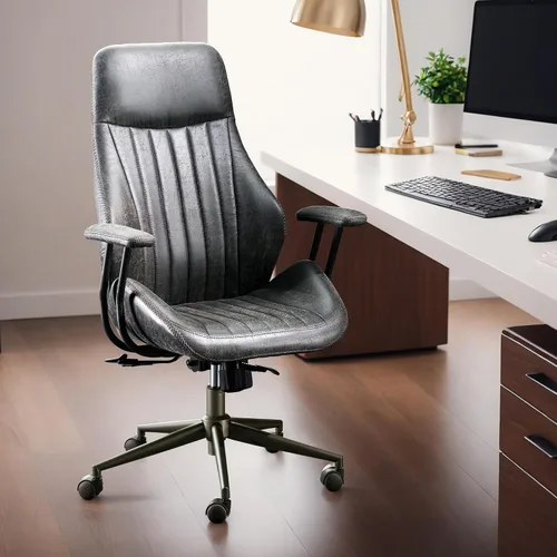 Vista 25 de HOOOWOOO Silla de Oficina Ergonómica, Silla de Escritorio Moderna de Computadora de Media Siglo, Silla Ejecutiva Cómoda con Asiento Extra Ancho