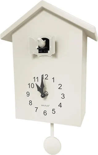 Vista 10 de WALPLUS Reloj de cuco moderno con diseño de pájaro que canta en la hora Coo Coo Coo Relojes de pared con péndulo de reloj de cuco de pájaro
