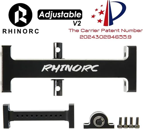 Vista 2 de RhinoCrawler - Viga de suspensión a control remoto, puente de soporte RC, eje de eje de transmisión extensible de metal para 1/10 Axial SCX10