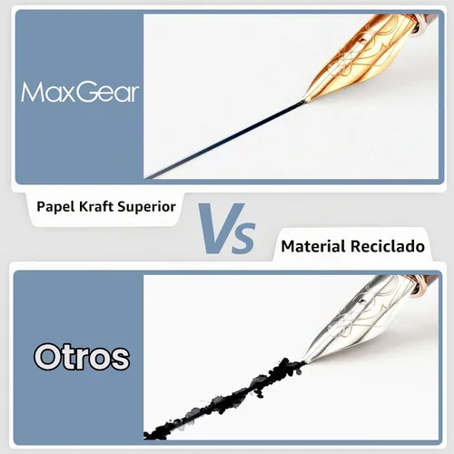 Vista 3 de MaxGear 3.5 x 2 tarjetas de visita en blanco 100 piezas Cartulina blanca de 300 GSM, tarjeta de notas de papel Kraft, tarjetas de agradecimiento