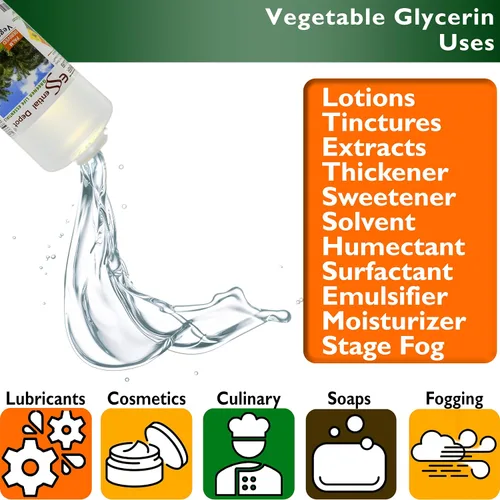 Vista 6 de Glycerin Vegetable Kosher USP, 1 Galón, 10.5 libras. (168 oz.) - USP, Kosher, grado farmacéutico