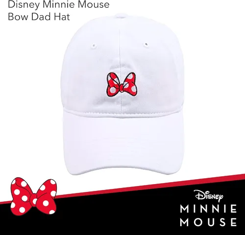 Vista 2 de Concept One Disney's Minnie Mouse Bows Embroidered Cotton Adjustable Dad Hat with Curved Brim