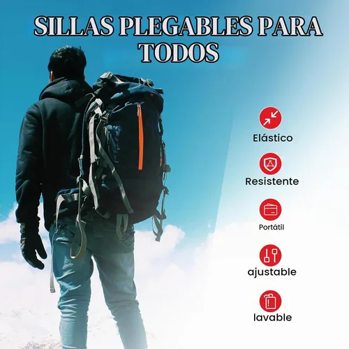 Vista 8 de Taburete plegable portátil, paquete de 2 con cojín, 400 libras
