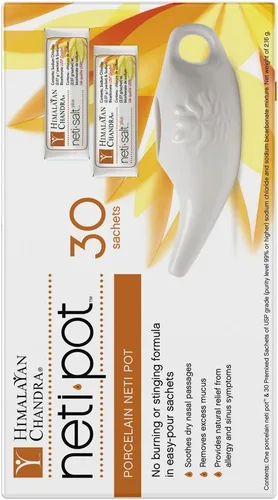 Vista 3 de Himalayan Chandra Olla Neti de porcelana con 30 sobres