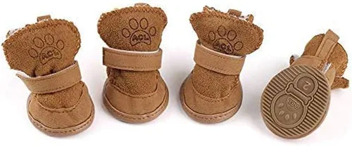 Vista 4 de URBEST - Botitas con cierre de velcro para perro, 2 pares de botas para chihuahua