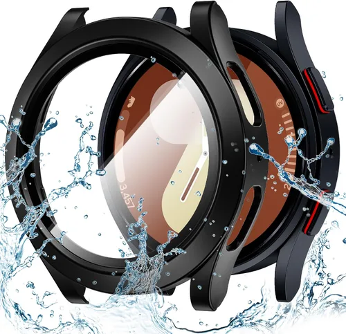 Vista 14 de Goton - Funda impermeable para Samsung Galaxy Watch 5 y 4 y FE, protector de pantalla de 40 mm con vidrio templado, 1 paquete de funda dura de PC