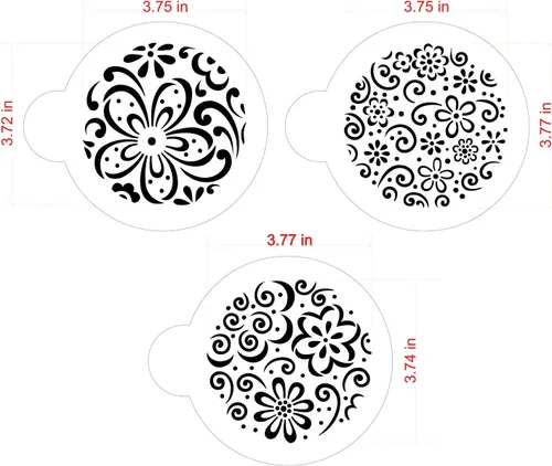 Vista 5 de Juego de plantillas de galletas Color Splash de Designer Stencils Beige/semitransparentes, se adapta a galletas de 4 pulgadas