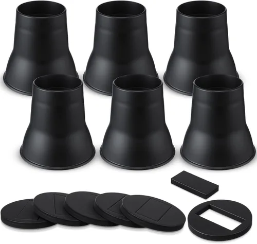 Vista 7 de Elevadores de cama resistentes de 4 pulgadas – Juego de 9 elevadores de muebles ajustables para camas, sofás, mesas y sillas – Soporta hasta 1500