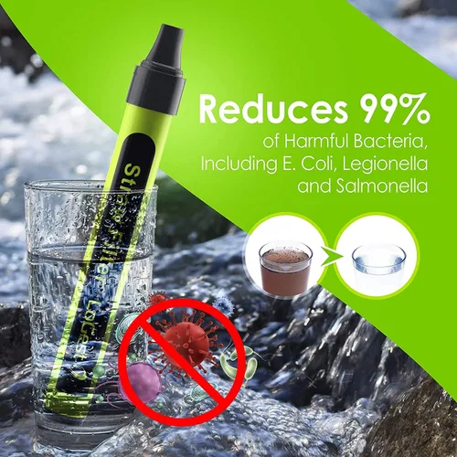 Vista 3 de Paquete de 4 popotes de filtro de agua – Dispositivo purificador de agua – Filtración de agua personal portátil para supervivencia – para kits