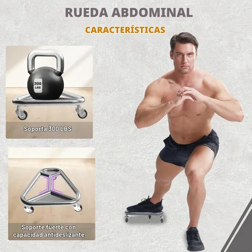 Vista 7 de HOTWAVE Rueda de rodillo de abdominales para entrenamiento de núcleo, equipo de ejercicio abdominal extra ancho para abdominales, brazos y espalda