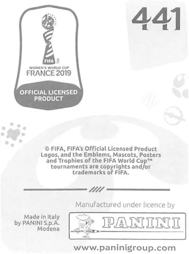 Vista 2 de 2019 Panini FIFA Women's World Cup France Album Stickers (Individual Sticker Only) Soccer #441 Orathai Srimanee Thailand 2 Inch by 2 1/2 Inch