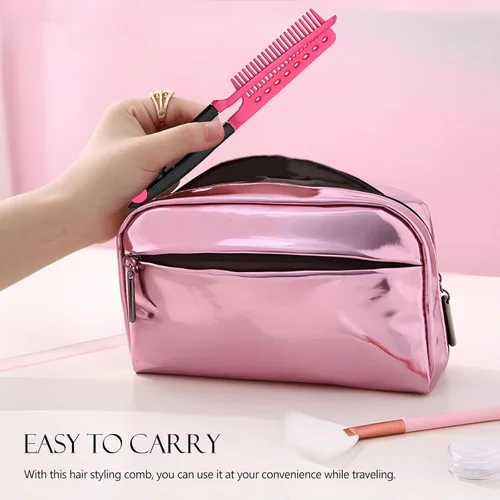 Vista 7 de Juego de alisado de cabello, paquete de 2 peines de hierro plano para hermosos tresses, alisador con agarre firme, ideal para cabello nudoso