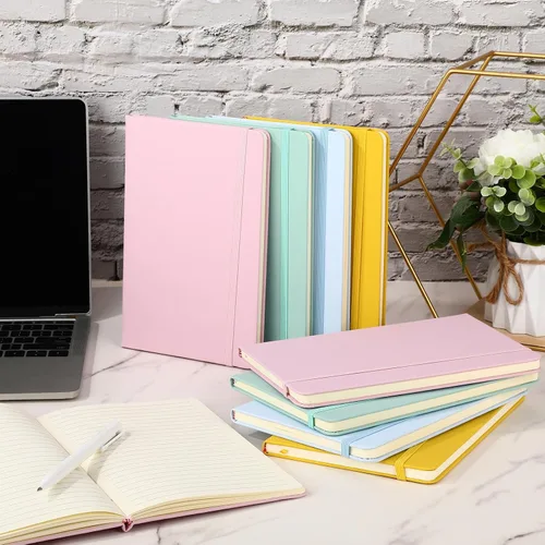 Vista 7 de Honoson 20 Pack Lined Journal Notebooks A5 Hardcover Executive Notebook 5.5" x 8.3" PU Leather Wide Ruled Journals Bulk with Elastic Band for Home