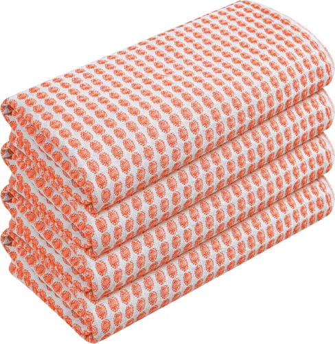 Vista 80 de TWINY threads Juego de toallas de cocina con diseño de diamante, 100% algodón, trapos grandes y trapos de lavado, absorbentes de secado rápido